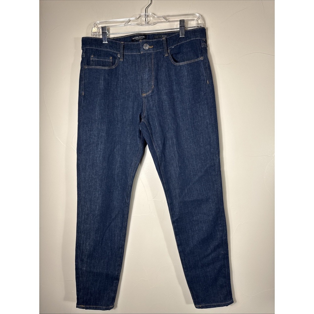 Banana Republic Mens Skinny Jeans 30 X 27‎ Mid Rise Dark Blue Denim